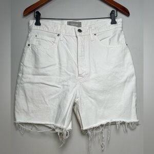Everlane The Rigid Way High Waist Ivory White Denim Short Button Fly Women 29